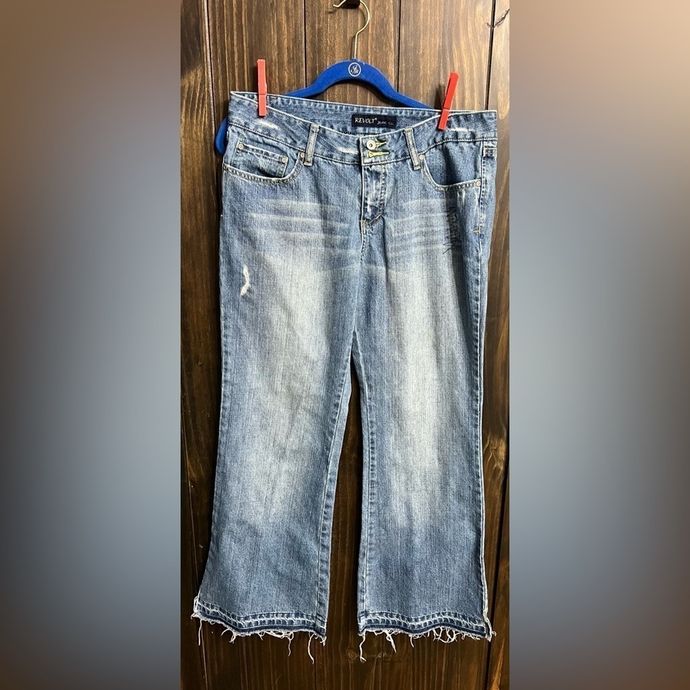 Y2k-distressed, flare-leg Jeans-Revolt-size 15 - Picture 3 of 9